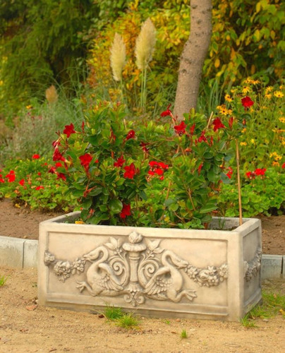 Casa Padrino Barock Blumenk�bel Antik Creme 36 x 81 x H. 43 cm - eckiges Blumengef�� im Barockstil - Blumenk�bel - Pflanzk�bel Jugendstil