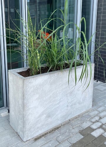 Casa Padrino Beton Blumenk�bel Grau 120 x 40 x H. 74 cm - Rechteckiger Beton Pflanzk�bel