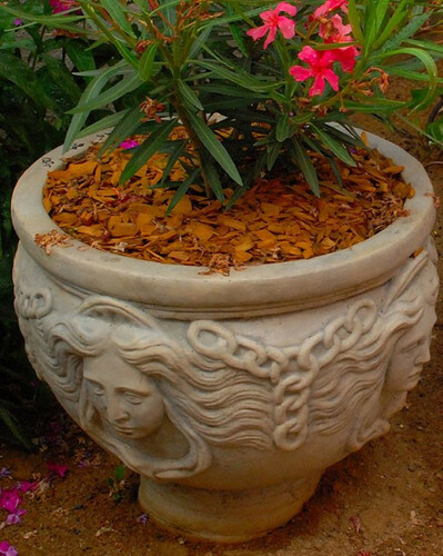 Casa Padrino Jugendstil Blumentopf Grau  56 x H. 47 cm - Runder Pflanzentopf - Barock & Jugendstil Garten & Terrassen Deko