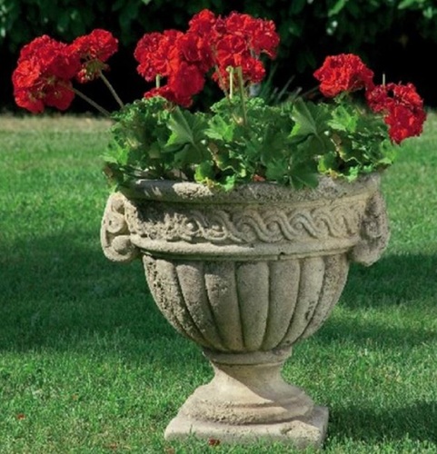 Casa Padrino Jugendstil Blumentopf Grau 48 x 40 x H. 43 cm - Prunkvoller Pflanzentopf 