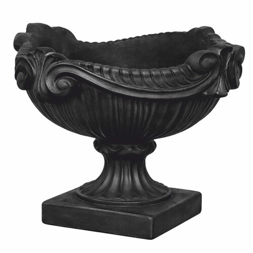 Casa Padrino Barock Blumentopf Schwarz  46 x H. 33 cm - Barock Garten Deko