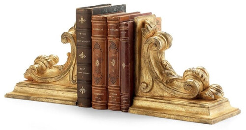 Casa Padrino Luxus Barock Buchst�tzen Set Antik Gold - Barockstil Schreibtisch Deko - B�ro Deko - Wohnzimmer Deko - Deko Accessoires - Barock Accessoires - Luxus Qualit�t - Made in Italy