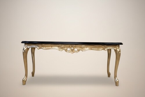 Casa Padrino Barock Couchtisch Pomp��s by Harald Gl��ckler aus Buchenholz Schwarz / Gold 121 x 66 x 47 cm