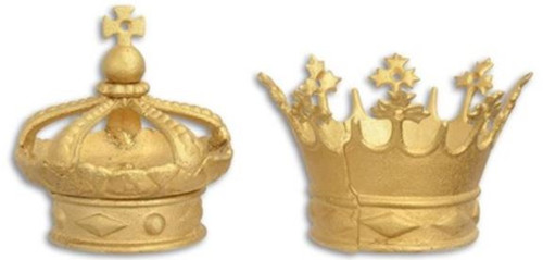 Casa Padrino Barock Deko Kronen Set Gold  15,3 x H. 13 cm - Deko Accessoires im Barockstil - Krone Dekoration