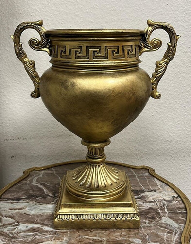 Casa Padrino Barock Deko Vase Antik Gold H. 50 cm - Prunkvolle Barockstil Blumenvase - Deko Accessoires im Barockstil