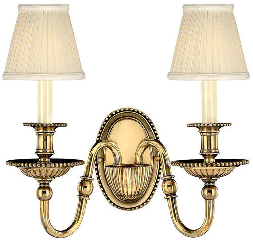 Casa Padrino Barock Doppel Messing Wandleuchte 34,5 x 19,5 x H. 27,5 cm - Prunkvolle Hotel & Restaurant Wandlampe im Barockstil - Luxus Qualit�t