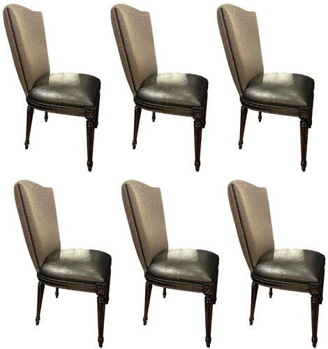 Casa Padrino Luxus Barock Esszimmerstuhl Set Gold / Schwarz - K�chen St�hle 6er Set - Barock Esszimmer M�bel - Edel & Prunkvoll