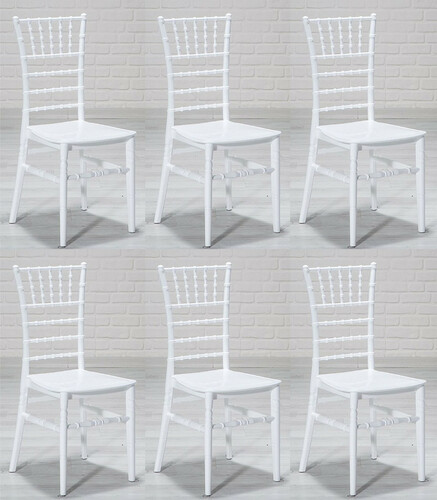 Casa Padrino Designer Acryl Stuhl Set Wei� 40 x 46 x H. 92,5 cm - Esszimmerst�hle - Acryl Esszimmer M�bel