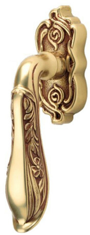 Casa Padrino Jugendstil Fensterklinken Set Franz�sisches Gold 3,6 x 16,2 cm - Elegante Messing Fenstergriffe - Barock & Jugendstil Deko Accessoires