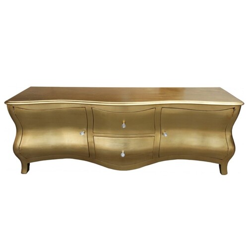 Casa Padrino Barock Fernsehkommode Gold Antik-Look 173 cm - Fernsehschrank - Sideboard