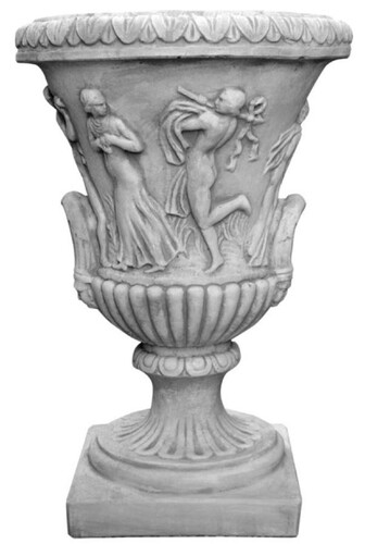 Casa Padrino Barock Garten Deko Blumentopf Antik Grau  56 x H. 85 cm