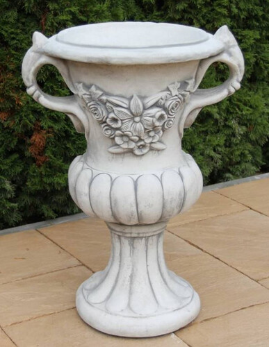 Casa Padrino Barock Garten Deko Blumentopf Grau  50 x H. 93 cm - Prunkvoller Pflanzentopf im Barockstil - Barock Garten Deko - Barock Terrassen Deko - Barock Deko Accessoires