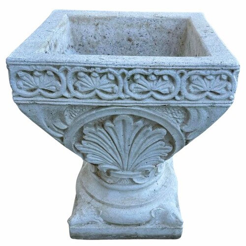 Casa Padrino Barock Garten Deko Blumentopf Antik Wei� H. 50 cm - Barockstil Garten Deko