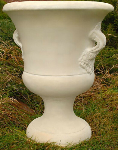 Casa Padrino Barock Garten Deko Blumentopf Sandfarben  54 x H. 77 cm - Prunkvoller Pflanzentopf im Barockstil - Barock Garten & Terrassen Deko Accessoires