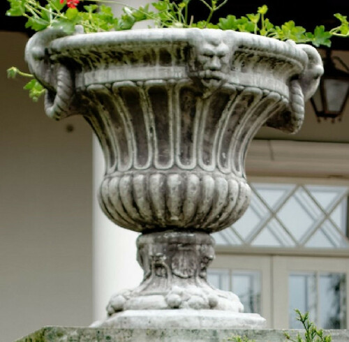 Casa Padrino Barock Garten Deko Blumentopf Grau 73 x 67 x H. 70 cm - Prunkvoller Pflanzentopf im Barockstil - Barock Garten Deko - Barock Terrassen Deko - Barock Deko Accessoires