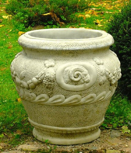 Casa Padrino Barock Garten Deko Blumentopf Grau  59 x H. 66 cm - Prunkvoller Pflanzentopf im Barockstil - Barock Garten & Terrassen Deko Accessoires