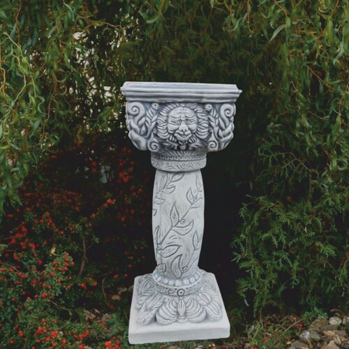 Casa Padrino Barock Garten Deko S�ule Grau H. 85 cm - Barockstil Garten Deko