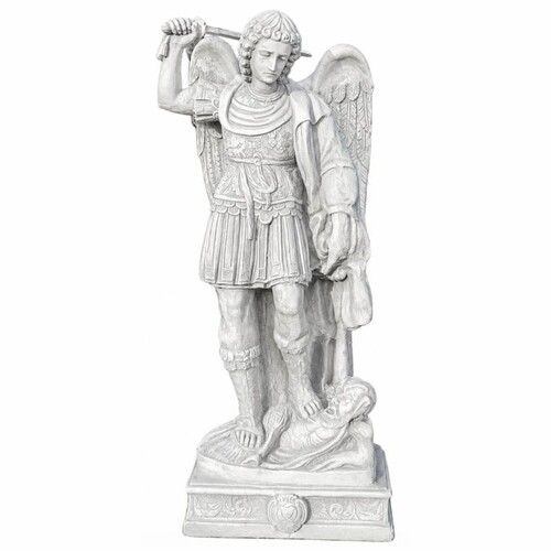 Casa Padrino Barock Garten Deko Skulptur Erzengel Grau H. 98 cm - Elegante Garten Figur - Barock Garten Skulpturen