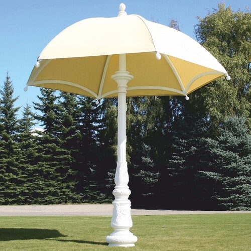 Casa Padrino Barock Garten Deko Sonnenschirm Wei� / Creme  350 x H. 418,5 cm