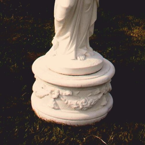 Casa Padrino Barock Garten Deko Sockel Wei�  45 x H. 30 cm - Garten Accessoires