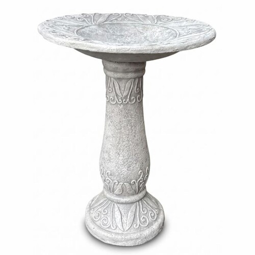 Casa Padrino Barock Garten Deko Vogeltr�nke Hellgrau / Grau  56 x H. 73 cm - Garten Accessoires
