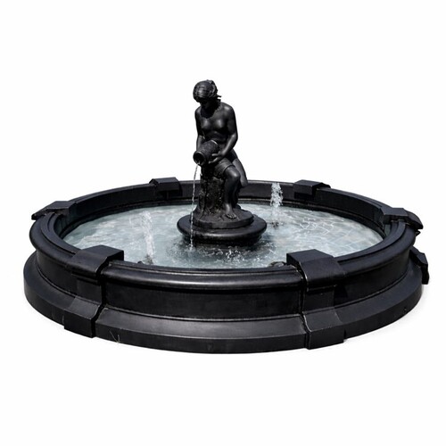 Casa Padrino Barock Garten Springbrunnen Schwarz  234 x H. 115 cm - Made in Italy