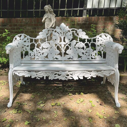 Casa Padrino Barock Gartenbank Wei� 148 cm - Barock Garten M�bel