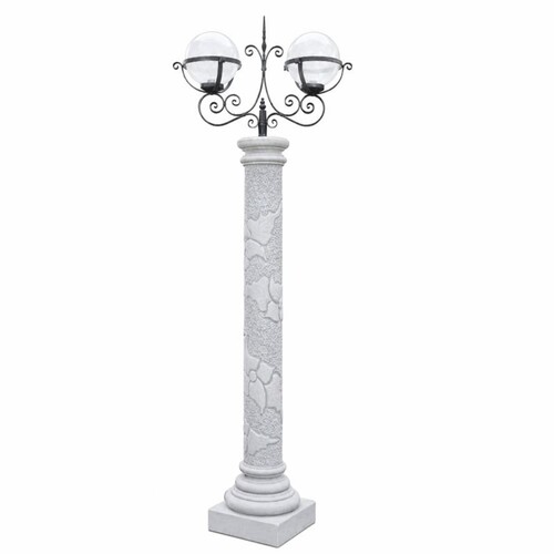 Casa Padrino Barock Gartenlaterne Grau / Schwarz H. 230 cm - Prunkvolle Barock Au�enstehleuchte - Barock Au�enbeleuchtung - Made in Italy