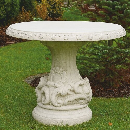 Casa Padrino Barock Gartentisch Wei�  87 x H. 78 cm - Barock Garten M�bel