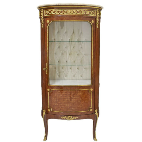 Casa Padrino Barock Glas Vitrine Vitrinenschrank 85 x H 180 cm - Barock M�bel - Vitrinenschrank - Wohnzimmerschrank Schrank Mahagoni