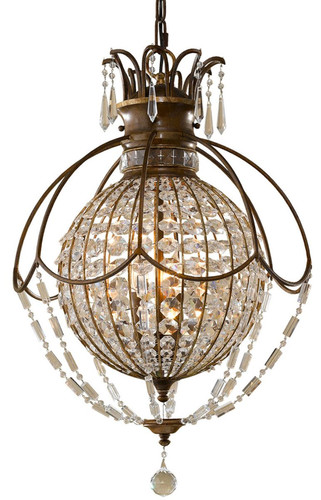 Casa Padrino Barock H�ngeleuchte mit Kristallglas Bronze  45,7 x H. 70 cm - Prunkvolle H�ngelampe im Barockstil - Edel & Prunkvoll