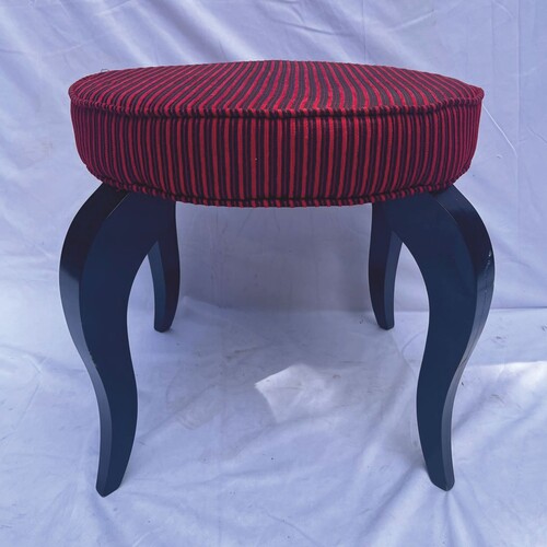 Casa Padrino Barock Hocker Rot / Schwarz H. 49 cm - Barockstil M�bel