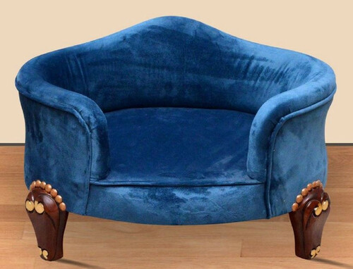 Casa Padrino Barock Hundebett Royal Blau / Braun / Gold - Barock Hundem�bel - Barock Tierm�bel - Prunkvolle Tierm�bel im Barockstil