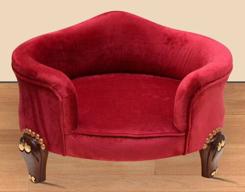 Casa Padrino Barock Hundebett Royal Boardeauxrot / Braun / Gold - Barock Hundem�bel - Barock Tierm�bel - Prunkvolle Tierm�bel im Barockstil