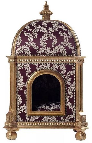Casa Padrino Barock Katzenhaus Lila / Gold H. 94 cm - Barock Tierm�bel