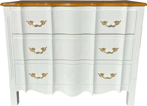 Casa Padrino Luxus Barock Kommode Wei� / Holzfarben mit goldenen Applikationen - M�bel Interior - Handarbeit