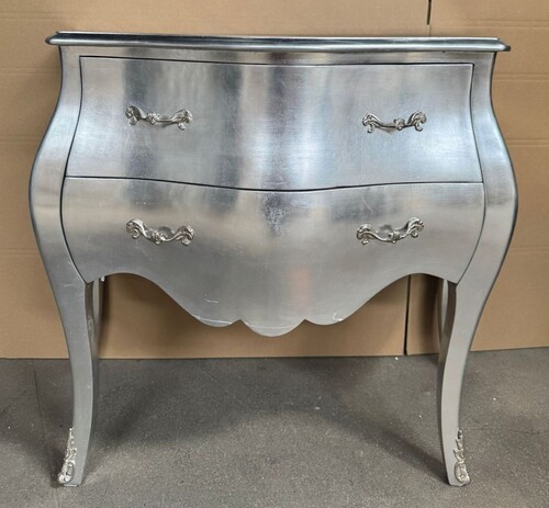 Casa Padrino Barock Kommode mit 2 Schubladen Silber 100 cm - Barock M�bel