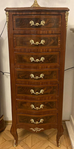 Casa Padrino Barock Kommode mit 7 Schubladen Braun / Gold - Handgefertigter Massivholz Schrank im Barockstil - Wohnzimmer M�bel im Barockstil - Barock M�bel - Barock Einrichtung