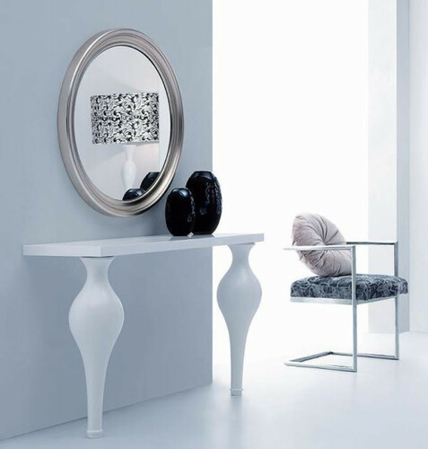 Casa Padrino Neoklassik Konsole Hochglanz Wei 121 x 39,8 x H. 75,5 cm - Massivholz Konsolentisch - Mbel im Neoklassischem Stil