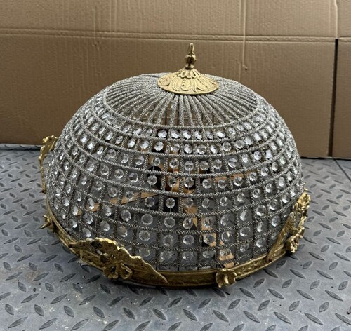 Casa Padrino Barock Kristall Deckenleuchte Gold  55 cm - Barock Leuchten