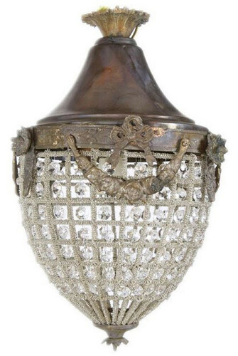 Casa Padrino Barock Kristall H�ngeleuchte Oxidiert  25 x H. 35 cm - Runde H�ngeleuchte im Barockstil - Barock Leuchten - Edel & Prunkvoll