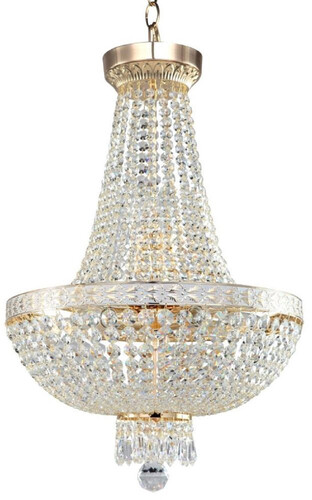 Casa Padrino Barock Kristall Kronleuchter Gold  40 x H. 81 cm - Runder Barockstil Kronleuchter - Barock Wohnzimmer Kronleuchter - Edel & Prunkvoll