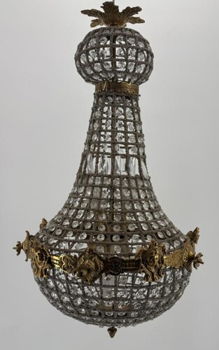 Casa Padrino Barock Kristall Kronleuchter Antik Messing H. 73 cm - Barock Leuchten