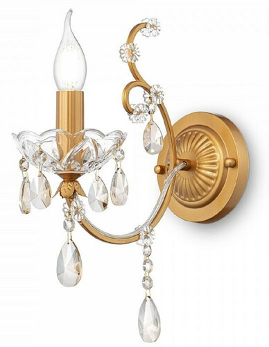 Casa Padrino Barock Kristall Wandleuchte Gold 12 x 27 x H. 36 cm - Prunkvolle Wandlampe im Barockstil - Barock M�bel