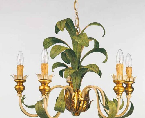 Casa Padrino Barock Kronleuchter  63 x H. 52 cm 5-flammig - Handgefertigte Leuchte aus Italien - Barock Leuchten