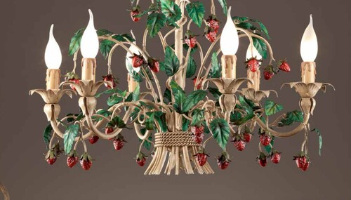 Casa Padrino Barock Kronleuchter  65 x H. 50 cm 6-flammig - Handgefertigte Leuchte aus Italien - Barock Leuchten