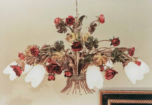 Casa Padrino Barock Kronleuchter  78 x H. 40 cm 6-flammig - Handgefertigte Leuchte aus Italien - Barock Leuchten