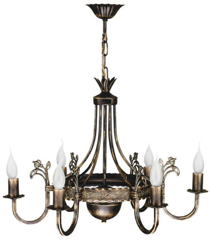 Casa Padrino Barock Kronleuchter Antik Bronze  62 x H. 68 cm - Prunkvoller Wohnzimmer Metall Kronleuchter im Barockstil - Edel & Prunkvoll