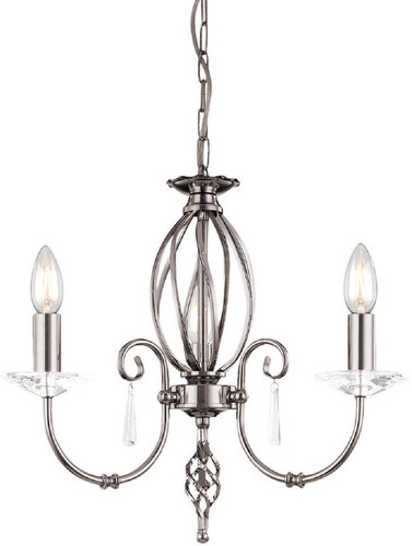 Casa Padrino Barock Kronleuchter Silber  38 x H. 42 cm - Elegante Wohnzimmer Kronleuchter - Kronleuchter im Barockstil