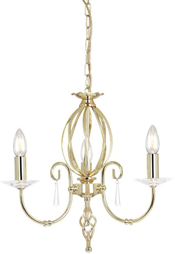 Casa Padrino Barock Kronleuchter Messing  38 x H. 42 cm - Elegante Wohnzimmer Kronleuchter - Kronleuchter im Barockstil